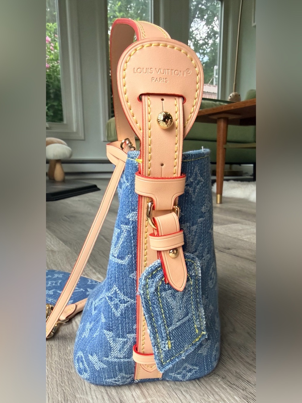 FULL SET Source Unknown Louis Vuitton Blue Denim All In One BB Bucket Bag/Pouch - Picture 6 of 16